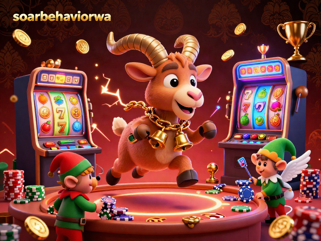 Engage with the fun of soarbehaviorwa casino featuring Krampus and festive mischief in a vibrant 3D scene.