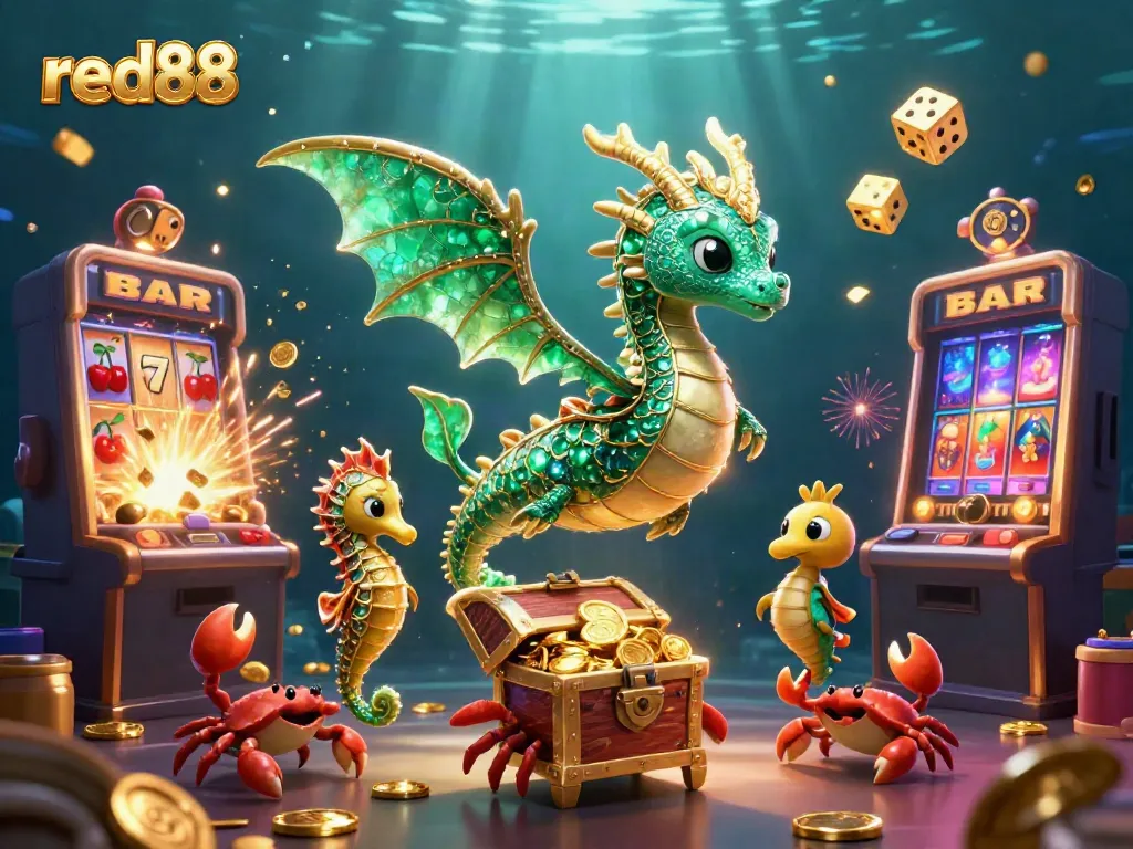 Experience the thrilling casino action at red88, featuring vibrant game characters and vibrant jackpot elements.
