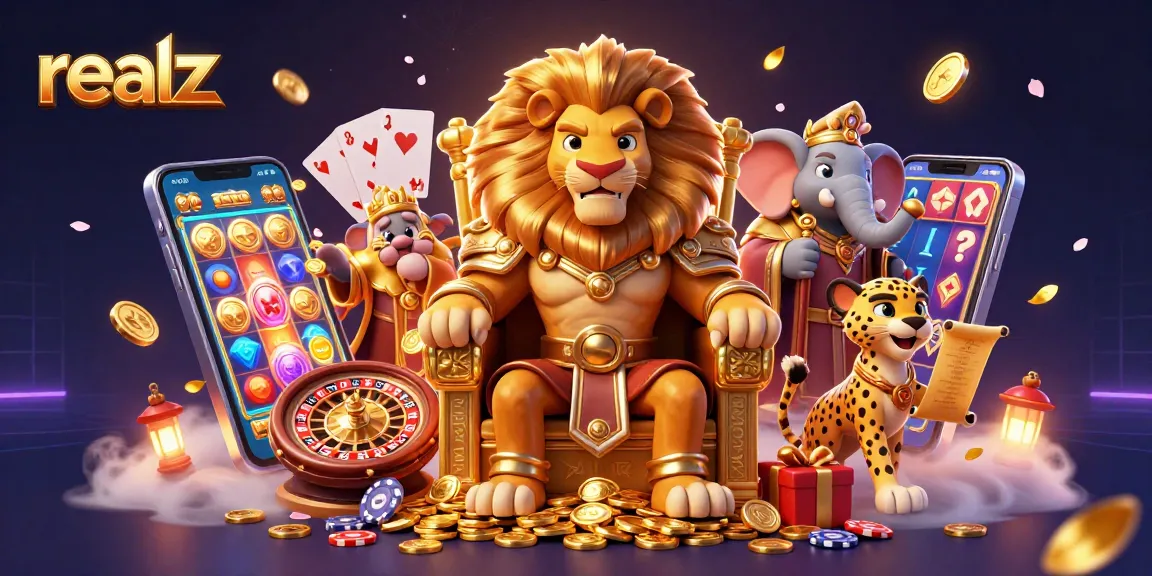 Engage with realz as the lion king leads a dynamic casino scene filled with action and excitement.