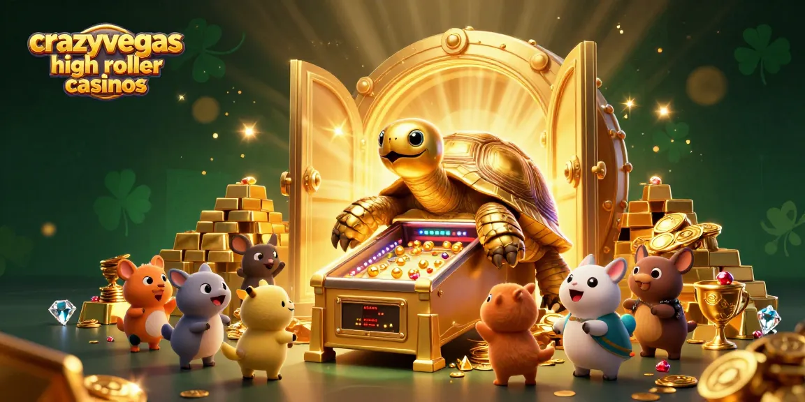 Engage in exciting games at crazyvegas high roller casinos with vibrant golden treasures and cheerful characters